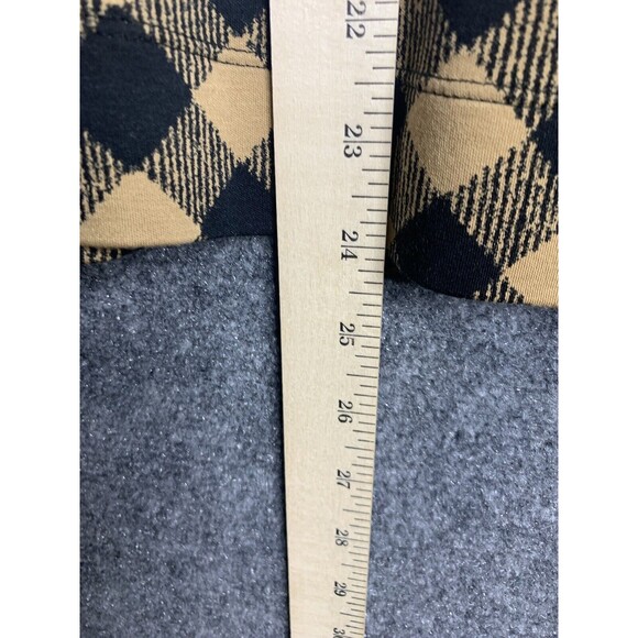 J Jill Check Crop Top Woman Tan  Black Drop Shoulder 3/4 Sleeve Soft Modal Blnd - Picture 13 of 14